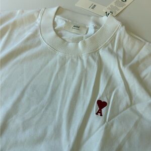 Ami Classic White Tee with Subtle Logo